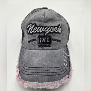 Embroidered Logo Cotton  Baseball Hat Cap Distressed